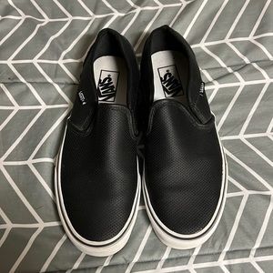 Black Perforated Leather Vans